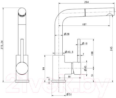 Смеситель Paulmark Kassel Ka214311-401TB (антрацит)