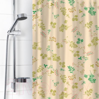 Шторка-занавеска для ванны V-line Веточки 180x180