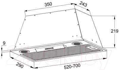 Вытяжка скрытая Korting KHI 6755 W
