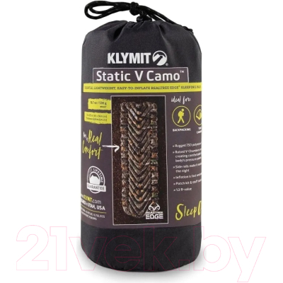 Туристический коврик Klymit Static V Realtree Edge (камуфляж)