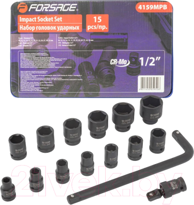 Набор головок слесарных Forsage F-4159MPB