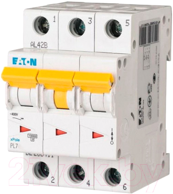 Выключатель автоматический Eaton PL7 3P 6A С 10кА 3М / 263406 - фото