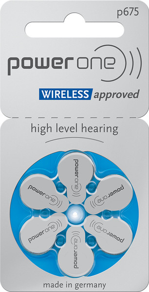 Комплект батареек PowerOne 675 PR44 для слуховых аппаратов - фото
