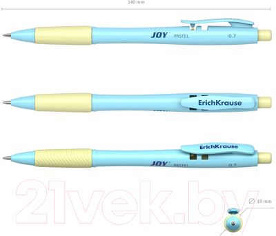 Ручка шариковая Erich Krause JOY Pastel Ultra Glide Technology / 55394
