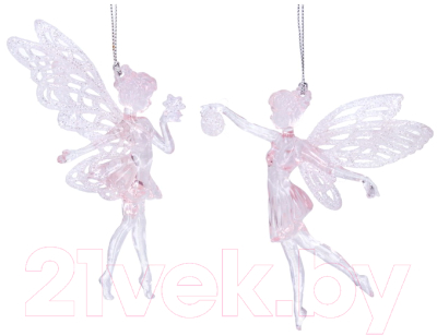 Елочная игрушка Gisela Graham Rose Ball. Фея радужно-розовая / 17375