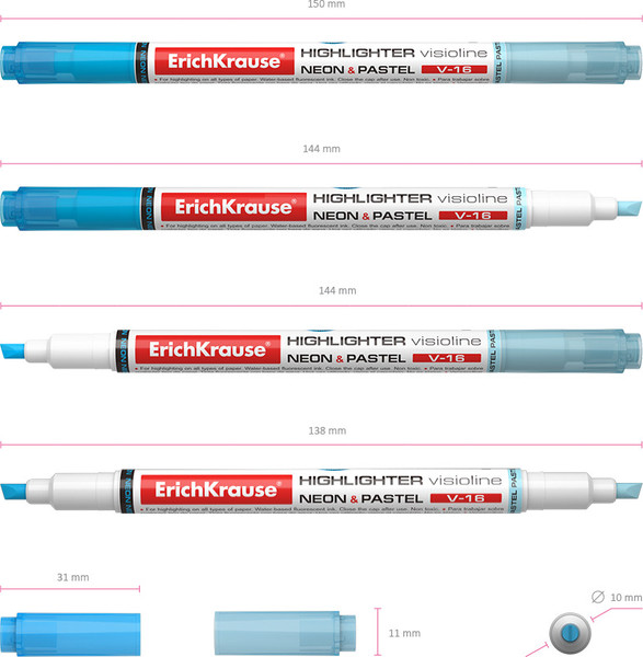 Текстовыделитель Erich Krause Visioline V-16 Neon+Pastel / 56018
