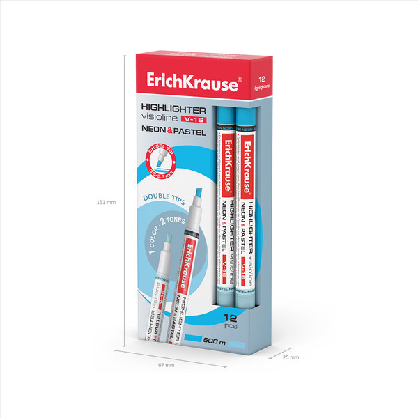 Текстовыделитель Erich Krause Visioline V-16 Neon+Pastel / 56018
