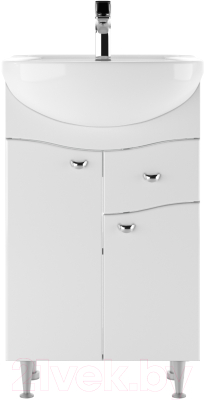 Тумба под умывальник Айсберг Уют 50 Волна с верхним ящиком В1 - фото