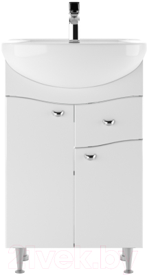 Тумба под умывальник Айсберг Уют 55 Волна с верхним ящиком В1