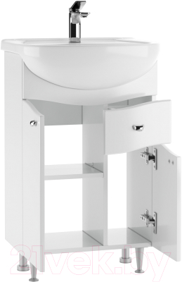 Тумба под умывальник Айсберг Уют 55 Волна с верхним ящиком В1