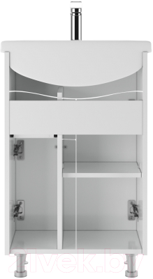 Тумба под умывальник Айсберг Уют 55 Волна с верхним ящиком В1