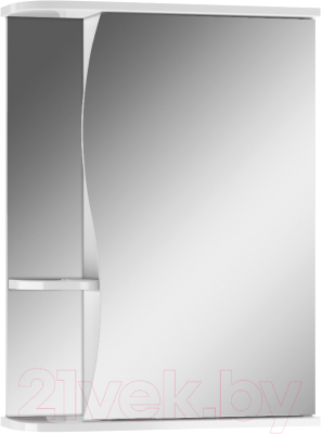 Шкаф с зеркалом для ванной Айсберг Волна 1-50 (правый) - фото