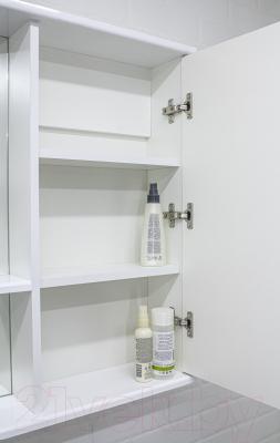 Шкаф с зеркалом для ванной Айсберг Волна 1-50 (правый)