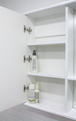 Шкаф с зеркалом для ванной Айсберг Волна 1-60 (левый)