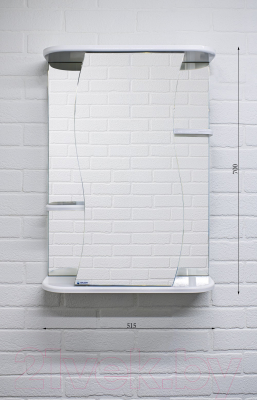 Шкаф с зеркалом для ванной Айсберг Волна 2-50