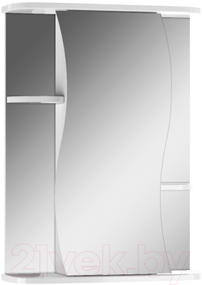 Шкаф с зеркалом для ванной Айсберг Волна 2-50 - фото