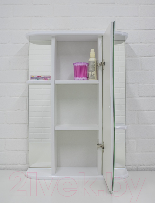 Шкаф с зеркалом для ванной Айсберг Волна 2-55