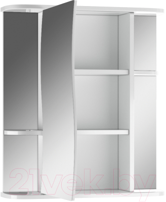 Шкаф с зеркалом для ванной Айсберг Волна 2-60 (левый)