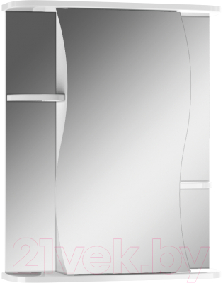 Шкаф с зеркалом для ванной Айсберг Волна 2-60 - фото