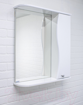 Шкаф с зеркалом для ванной Айсберг Волна 50