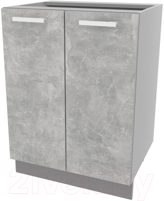 Шкаф-стол кухонный Интерлиния Компо НШ60р-2дв (бетон) - фото
