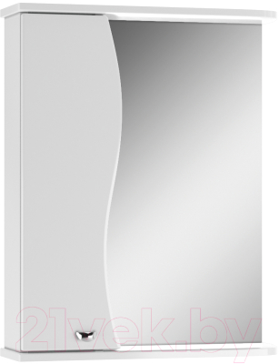 Шкаф с зеркалом для ванной Айсберг Волна 55 - фото
