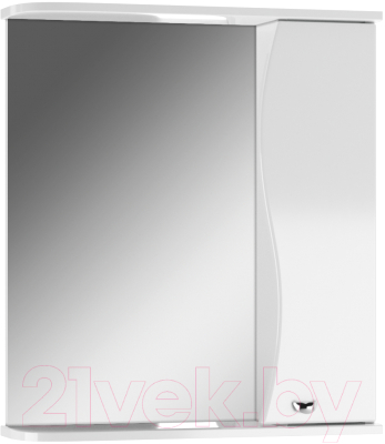 Шкаф с зеркалом для ванной Айсберг Волна 55 (правый) - фото