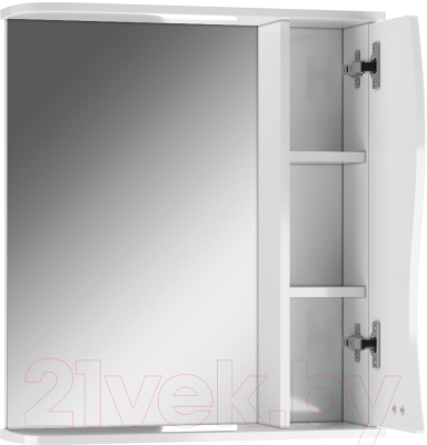 Шкаф с зеркалом для ванной Айсберг Волна 55 (правый)