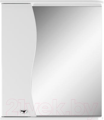Шкаф с зеркалом для ванной Айсберг Волна 60 (левый) - фото