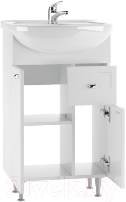Тумба под умывальник Айсберг Уют 50 Классик с верхним ящиком В1