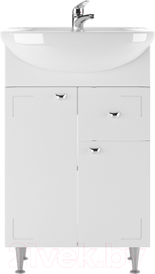 Тумба под умывальник Айсберг Уют 55 Классик с верхним ящиком В1 - фото