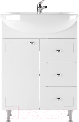 Тумба под умывальник Айсберг Уют 60 Классик с 3 верхними ящиками В3 - фото