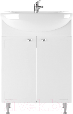 Тумба под умывальник Айсберг Уют 60 Классик с корзиной для белья - фото
