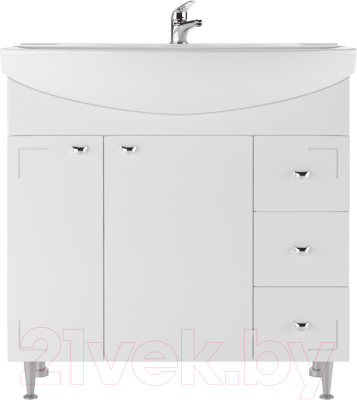 Тумба под умывальник Айсберг Элеганс 85 Классик с 3 верхними ящиками В3 - фото