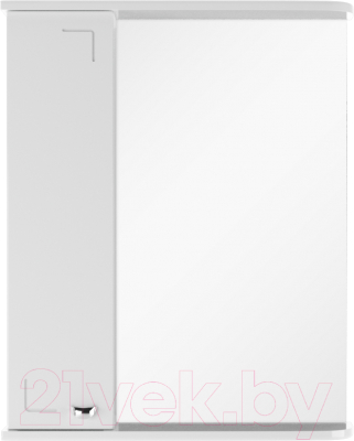 Шкаф с зеркалом для ванной Айсберг Классик 55 (левый) - фото