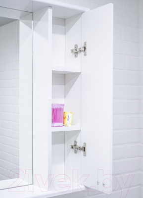 Шкаф с зеркалом для ванной Айсберг Классик 55 (правый)