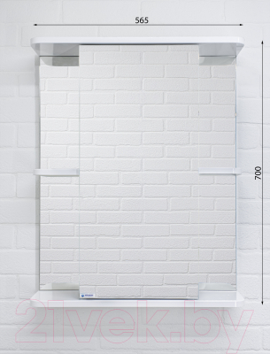 Шкаф с зеркалом для ванной Айсберг Норма 2-55