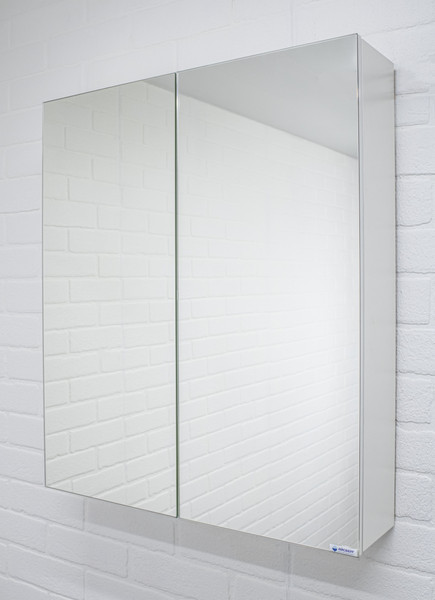 Шкаф с зеркалом для ванной Айсберг Норма 60 2 двери - фото