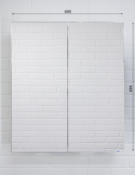 Шкаф с зеркалом для ванной Айсберг Норма 60 2 двери