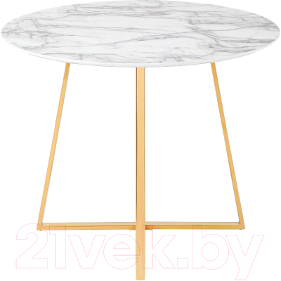 Обеденный стол Stool Group Дакота 100x100 / FDC8004 wh/gld (белый/золото) - фото