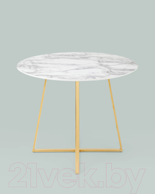 Обеденный стол Stool Group Дакота 100x100 / FDC8004 wh/gld (белый/золото)