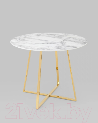 Обеденный стол Stool Group Дакота 100x100 / FDC8004 wh/gld (белый/золото)