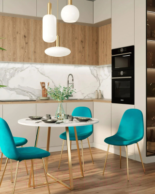 Обеденный стол Stool Group Дакота 100x100 / FDC8004 wh/gld (белый/золото)