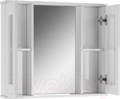 Шкаф с зеркалом для ванной Айсберг Кристалл 80