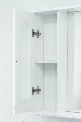 Шкаф с зеркалом для ванной Айсберг Кристалл 80