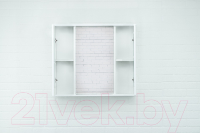 Шкаф с зеркалом для ванной Айсберг Кристалл 80