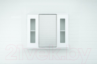 Шкаф с зеркалом для ванной Айсберг Кристалл 80