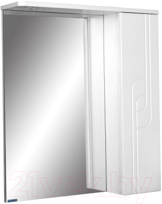 Шкаф с зеркалом для ванной Айсберг Лилия 50 (правый) - фото