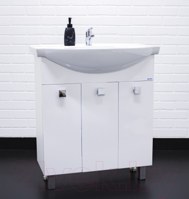 Тумба под умывальник Айсберг Элеганс 75 Мега без ящика