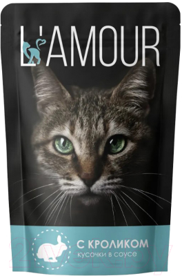 Влажный корм для кошек L'amour С кроликом в соусе - фото